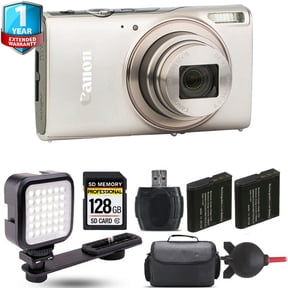 Canon PowerShot IXUS 285 HS Digital Camera (Silver) + Extra Battery + 1 Yr Warranty - 128GB Kit (International Version)