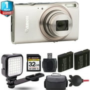 Canon PowerShot IXUS 285 HS Digital Camera Silver + Extra Battery + LED + International Version