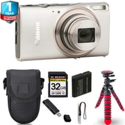 Canon PowerShot IXUS 285 HS Digital Camera Silver + Spider Tripod + Case+ International Version