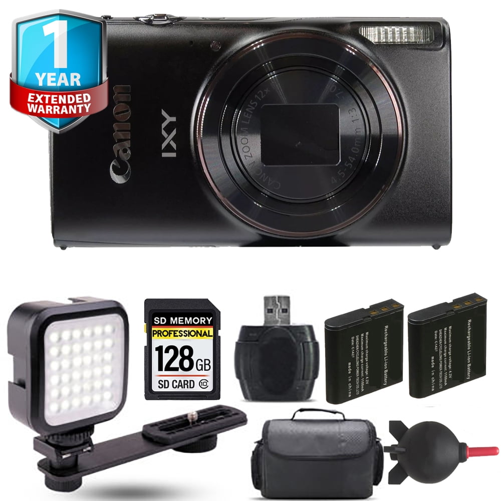 Canon PowerShot IXY 650 Digital Camera (Black) + Extra Battery + 1