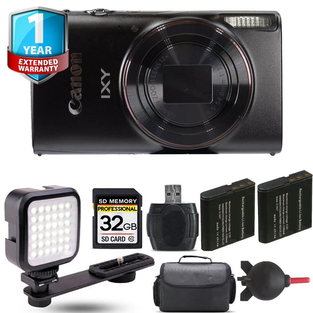 Canon PowerShot IXY 650 Digital Camera (Black) + Extra Battery +