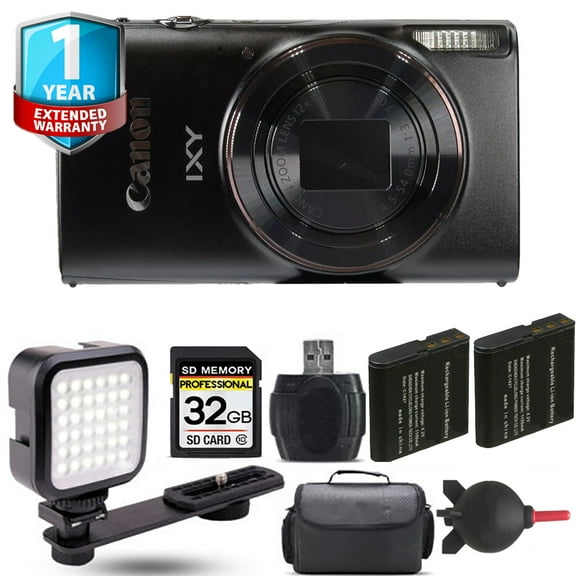 Canon PowerShot IXY 650 Digital Camera (Black) + Extra Battery + LED +1 Yr Warranty (International Version)