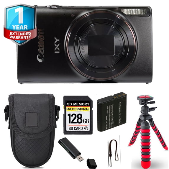 Canon PowerShot IXY 650 Digital Camera (Black) + Spider Tripod + Case+ 1 Yr Warranty (International Version)