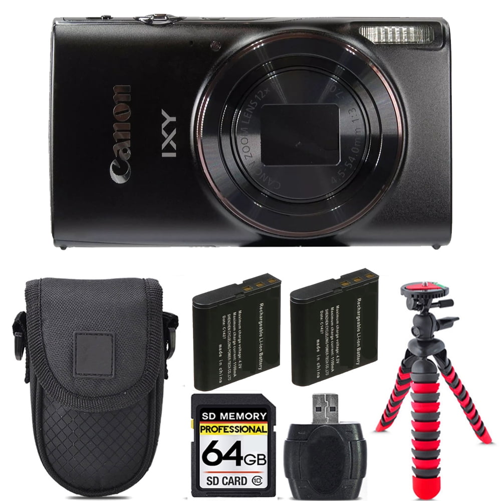 Canon PowerShot IXY 650 Digital Camera (Black) + Tripod + 1 Yr