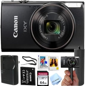 Canon PowerShot IXY 650 (ELPH 360) HS Digital Camera + 64GB Memory + Stabilizing Grip + Software Pack +More(Value Bundle) (International Version)