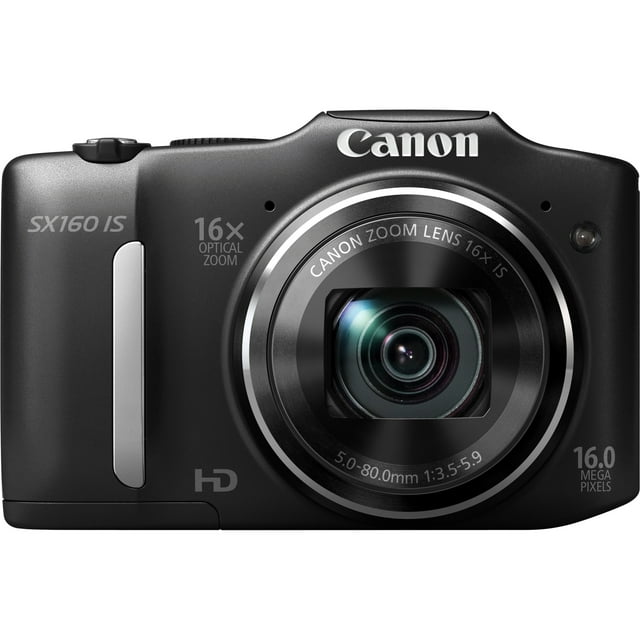 Canon PowerShot SX160 IS 16 Megapixel Compact Camera, Black
