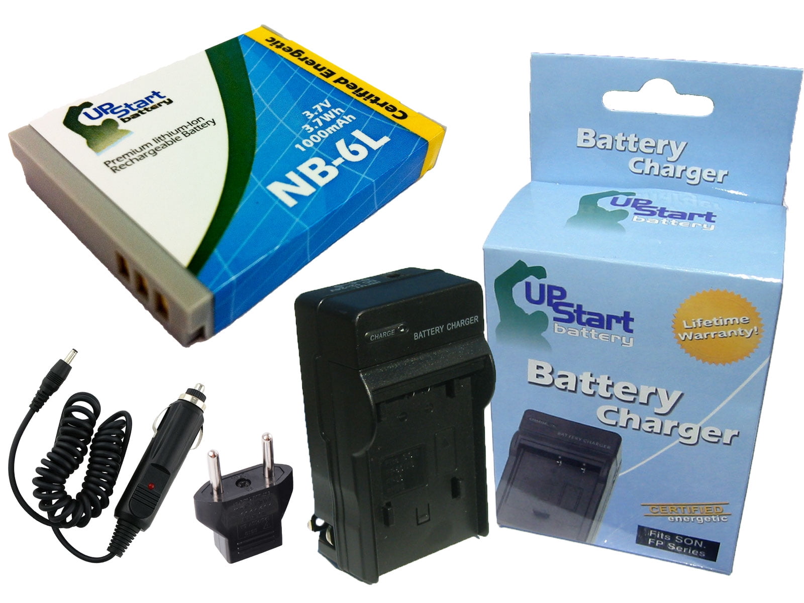 Canon PowerShot SX510 HS Battery and Charger with Car Plug and EU