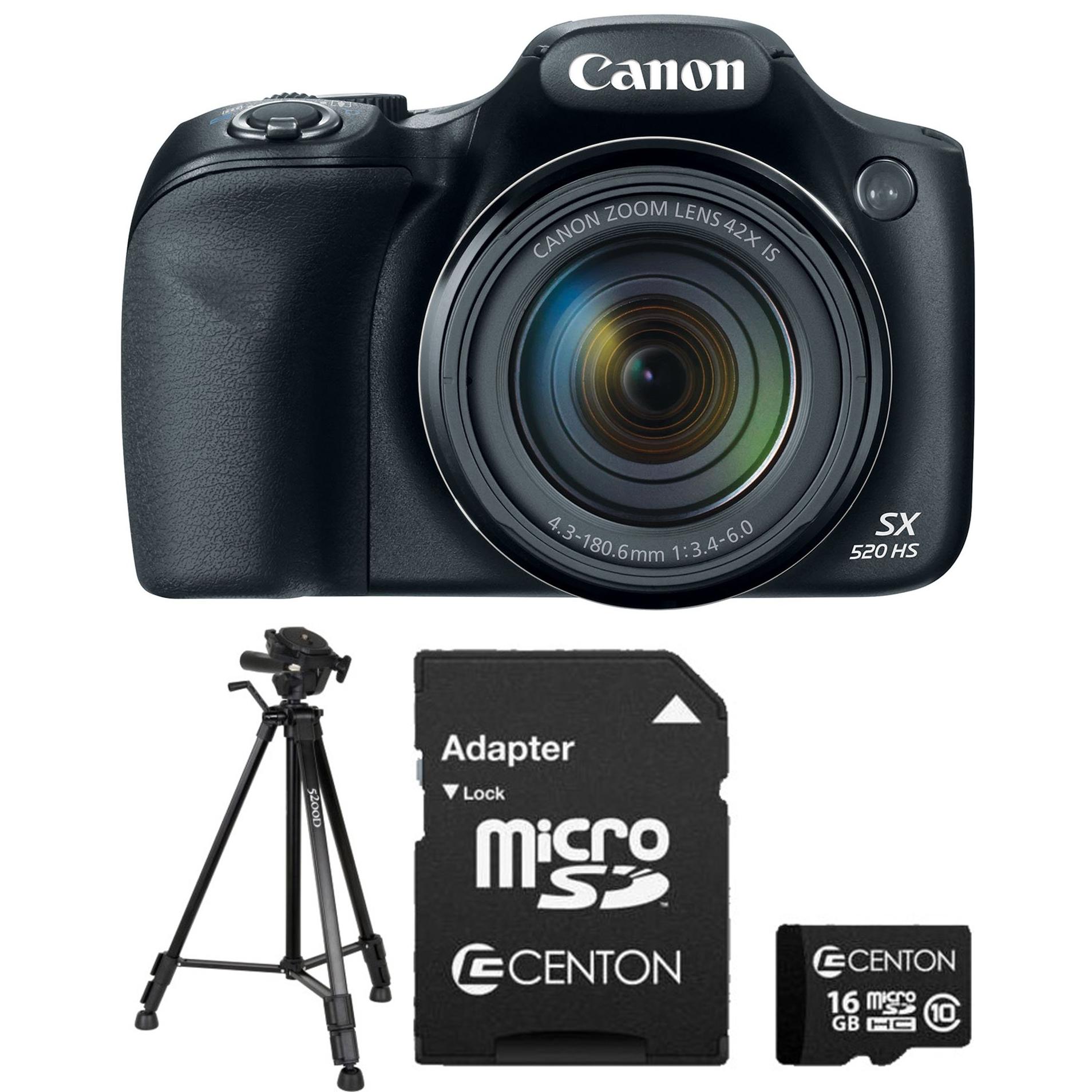 Canon PowerShot SX520 HS Digital Camera with BONUS Memory Card and Tripod Value Bundle - image 1 of 4