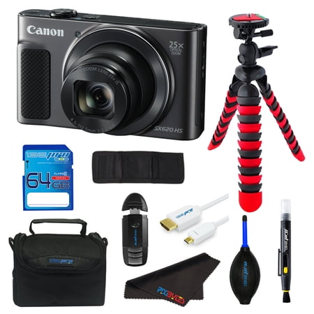 Canon PowerShot SX620 HS Digital Camera (Black) + Pixi Advance Bundle Kit