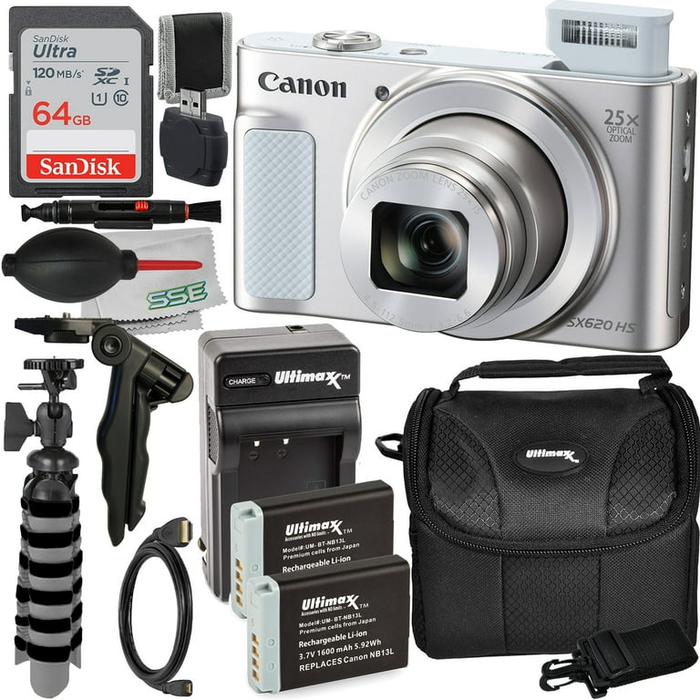 Canon PowerShot SX620 HS Digital Camera (Silver) with Deluxe