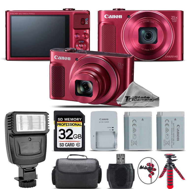 Canon PowerShot SX620 HS RED Digital Camera + Extra Battery +