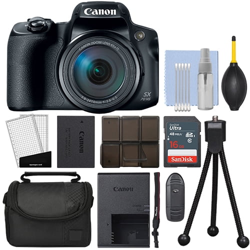 Canon PowerShot SX70 HS 20.3MP 4K Digital Camera 65x Optical Zoom + 16GB Kit - International Version