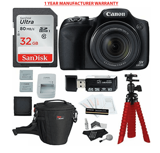 Canon PowerShot SX70 HS Camera with Memory Cards, Tripod + Accessory