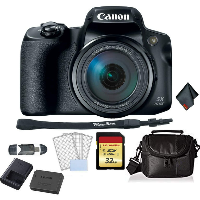 Canon PowerShot SX70 HS Digital Camera Bundle with 32GB Memory Card + SD  Card USB Reader + LCD Screen Protectors and Mor