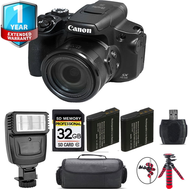 Canon PowerShot SX70 HS Digital Camera Package: Extra Battery, 1