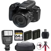 Canon PowerShot SX70 HS Digital Camera + Extra Battery + Flash - 64GB Kit International Version