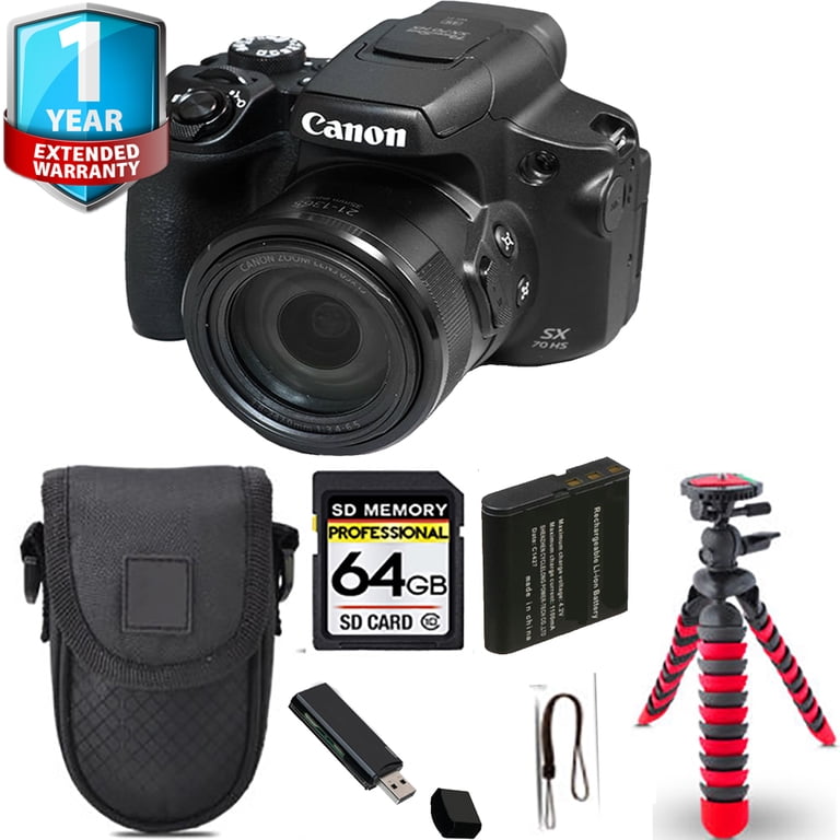 Canon PowerShot SX70 HS Digital Camera + Spider Tripod + 1 Yr