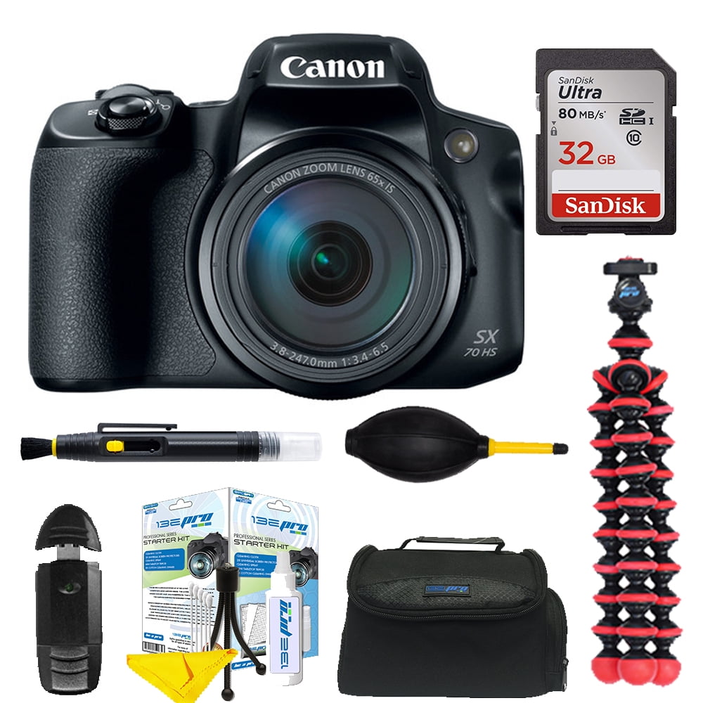 Canon PowerShot SX70 HS Digital Camera bundle with cleaning
