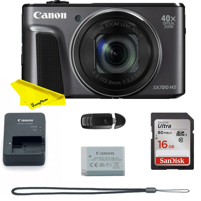 Canon PowerShot SX720 HS 20.3MP Digital Camera + Buzz-photo Essential  Accessories Bundle