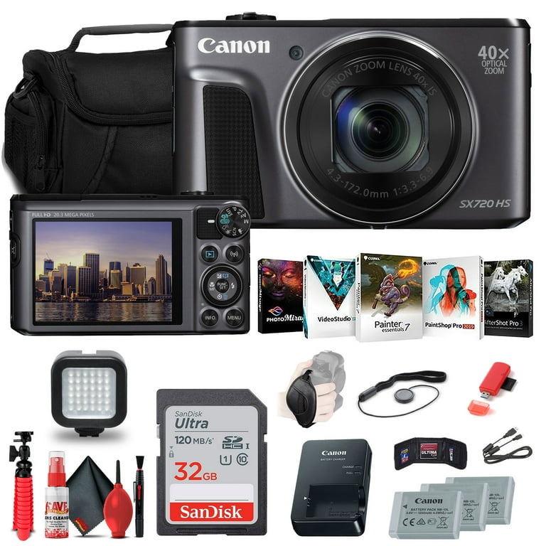 Canon PowerShot SX720 HS Digital Camera (1070C001) + 32GB Card + 2
