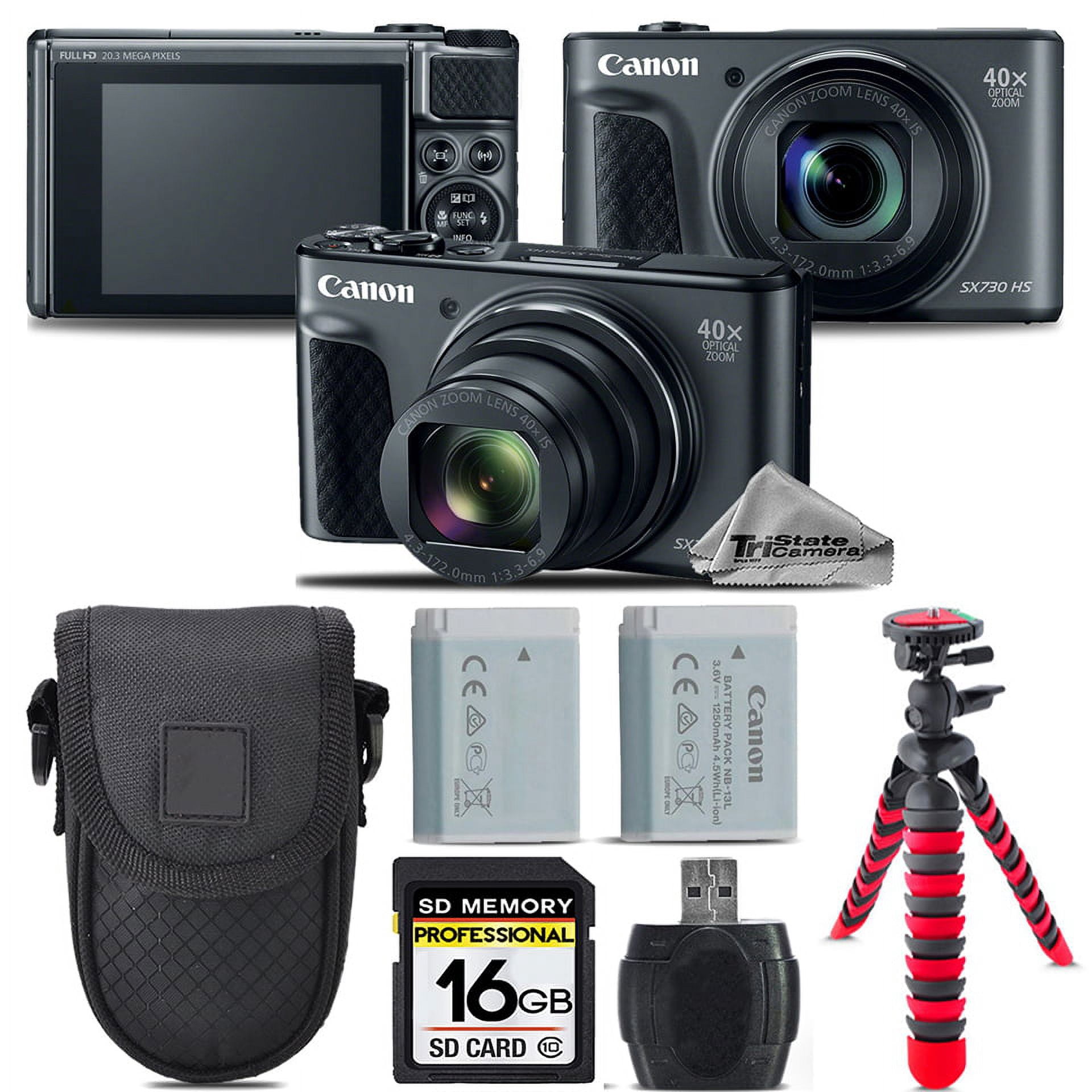 【純正バッテリー2個】Canon PowerShot SX730 HS【保証付】 Canon PowerShot SX730 HS Camera (Black) + Extra Battery +Tripod +