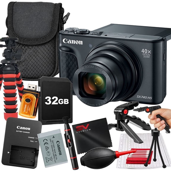 Canon PowerShot SX740 HS 20.3MP 4K Digital Camera 40x Optical Zoom Black Medium 32GB (International Version)