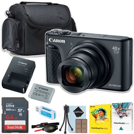 Canon PowerShot SX740 HS 20.3MP 4K Digital Camera 40x Optical Zoom Wi-Fi (Black) (International Version) (International Version)