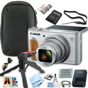 Canon PowerShot SX740 HS Compact Camera, 20.3 MP, 40x Digital Zoom, Silver, Bundle with 64GB SD Card International Version