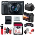 thumbnail image 1 of Canon PowerShot SX740 HS Digital Camera Black 20.3 MP 40x Optical Zoom 64GB SD Card Kit (International Version), 1 of 8