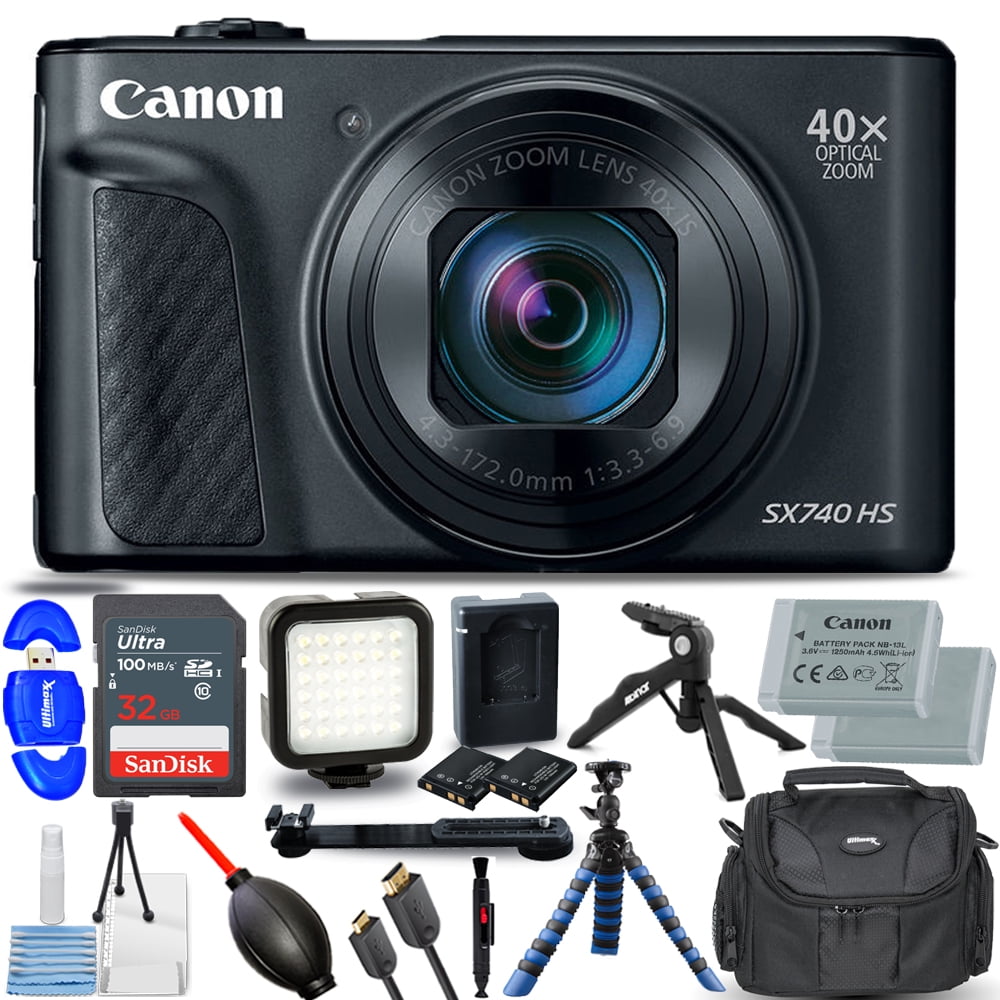 Canon Powershot Sx740 Hs Digital Camera Black 2955c001 12pc Accessory Bundle