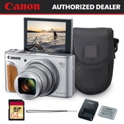 Canon PowerShot SX740 HS Digital Camera (Silver) | 20.3MP, DIGIC 8, 4K UHD, Wi-Fi & Bluetooth, 40x Optical Zoom | Bundle with 64GB Memory Card, Case