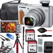 Canon PowerShot SX740 HS Digital Camera Silver+Commander Camera Shoulder Camera Bag+12 inch Flexible Spider Tripod+Accessory Bundle International Version