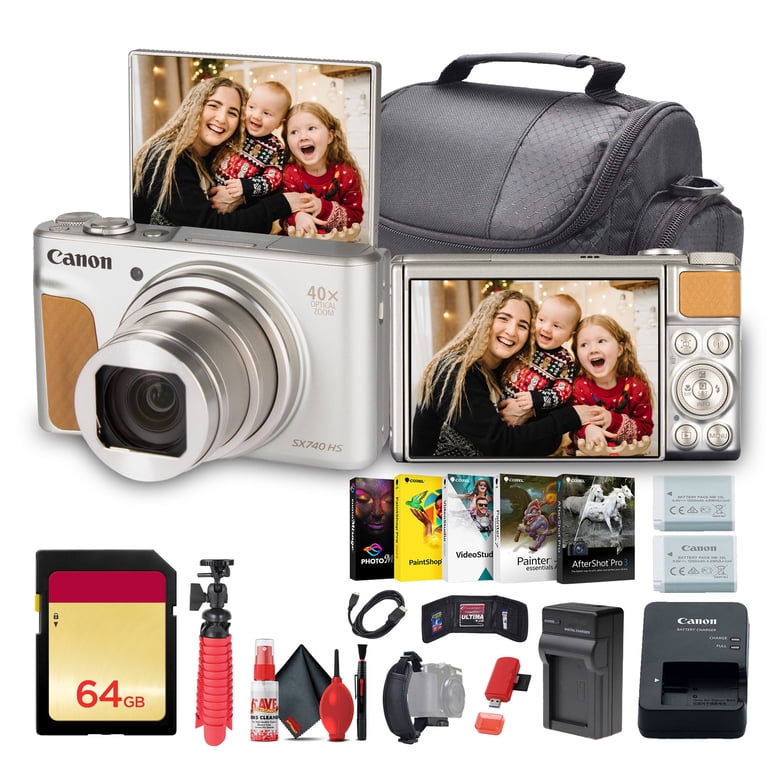 Canon PowerShot SX740 HS Digital Camera 40x Zoom Silver Bundle