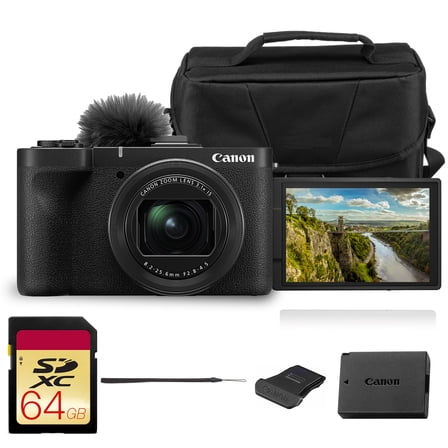 Canon PowerShot V1 Digital Camera | 22.3MP 1.4″ CMOS Sensor, 16‑50mm F2.8‑4.5 Ultra-Wide Zoom, 4K/60p Video, Cooling Fan, Canon Log 3, Dual Pixel CMOS AF II with Bag and 64GB Card