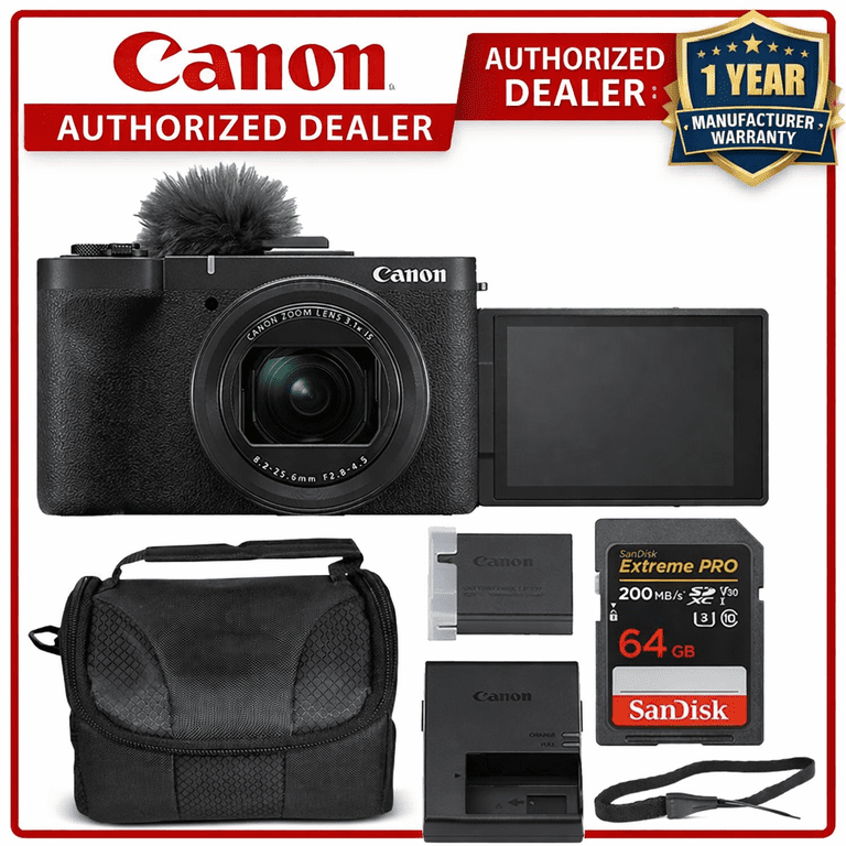 Canon PowerShot V1 Digital Camera Bundle + 64GB Extreme PRO Memory