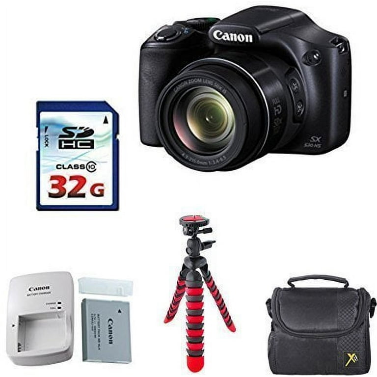 Canon PowerShot SX530 HS 16MP 50x Opt Zoom Full HD Digital Camera Black  Deluxe Bundle. Includes 8GB Secure Digital SD Memory Card, Compact Deluxe  Gadget Bag, 3pc. Lens Cleaning Kit, and 1