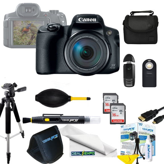 Canon Powershot SX70 20.3MP Digital Camera 65x Optical Zoom Lens + Deal-expo  Pro Bundle