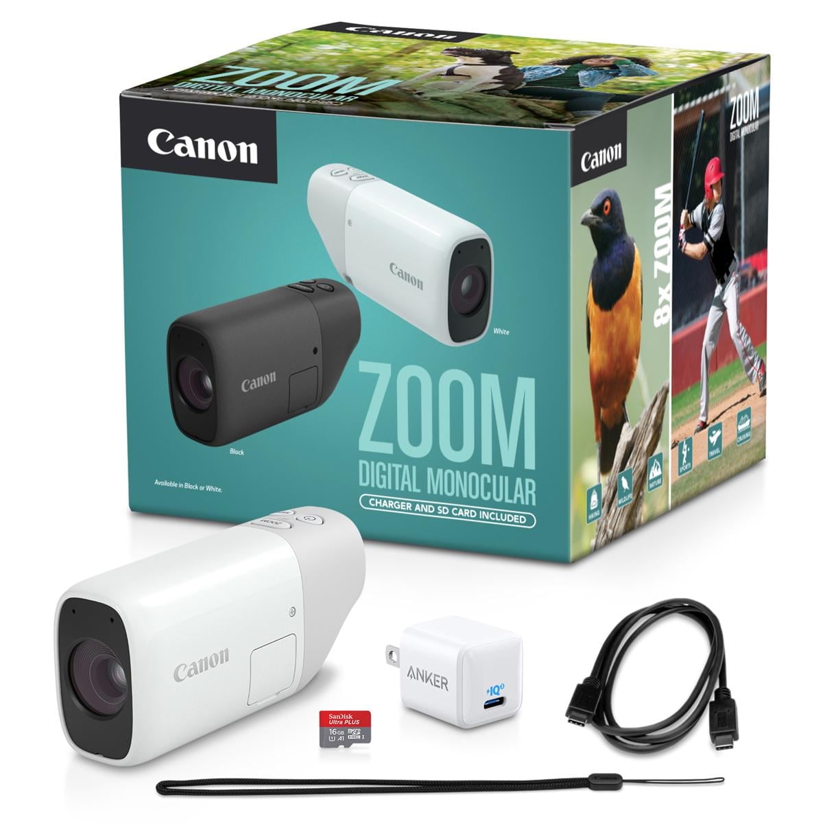 Canon PowerShot Zoom ホワイト Canon Powershot Zoom Digital Monocular White - Walmart.com