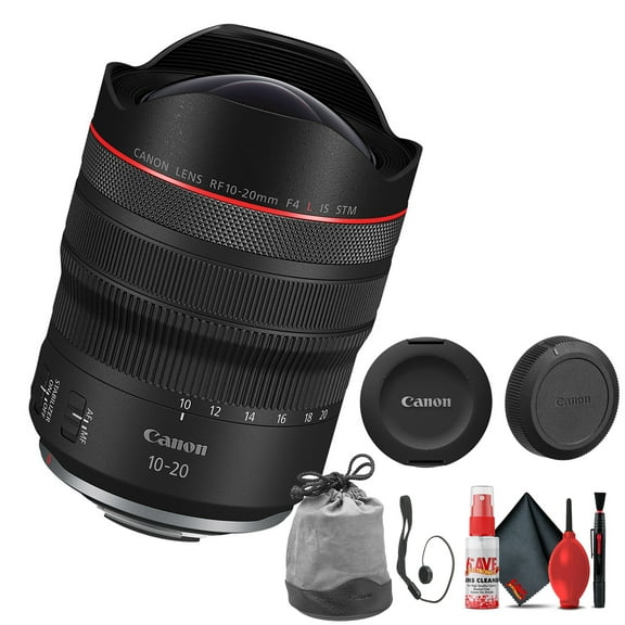 Canon RF 10-20mm F/4 L IS STM Lens, Ultra-Wide-Angle Lens, Great for Still Photography & Videography (6182C002) + Cap Keeper + Cleaning Kit (International Version)