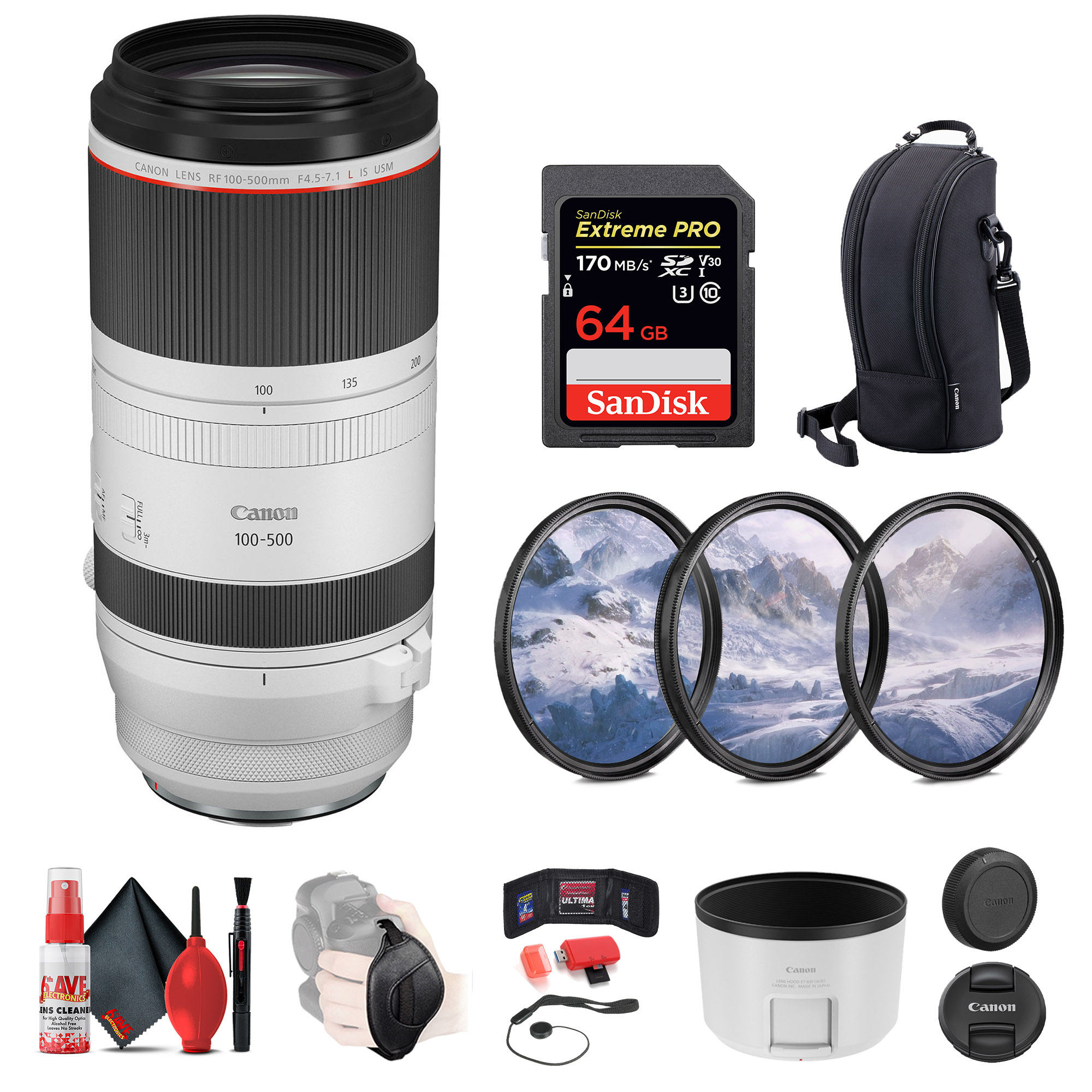Copriobiettivo Impermeabile ROLANPRO Per Canon RF 100-500mm – Fodera Mimetica #10, Antivento, Antipolvere