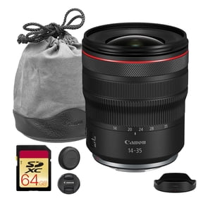 Canon RF 14-35mm f/4 L IS USM Lens – Ultra-Wide Zoom Lens with Image Stabilization for Travel, Architecture & Landscape Photography (4857C002) + 64GB Memory Card