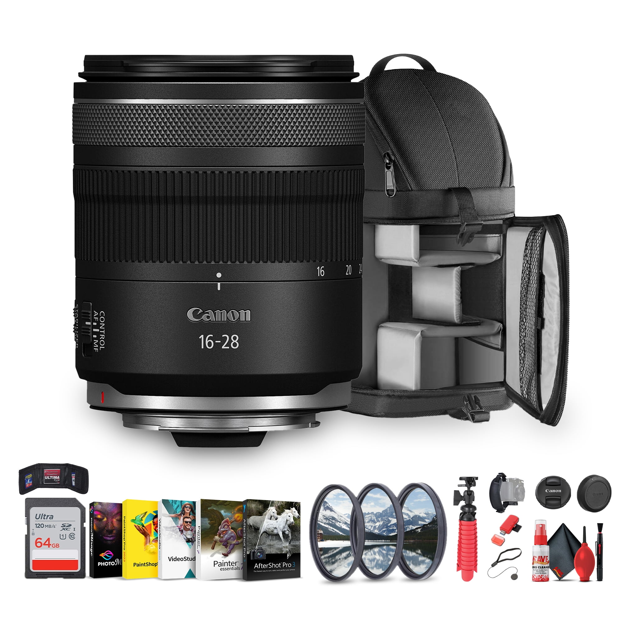 Canon RF 16-28mm f/2.8 IS STM Zoom Lens with Accessories