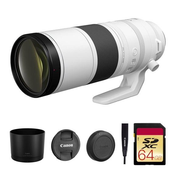 Canon RF 200-800mm f/6.3-9 IS USM Lens – Full-Frame Super-Telephoto Zoom with Image Stabilization for Wildlife, Sports & Birding (6263C002) + 64GB Memory Card