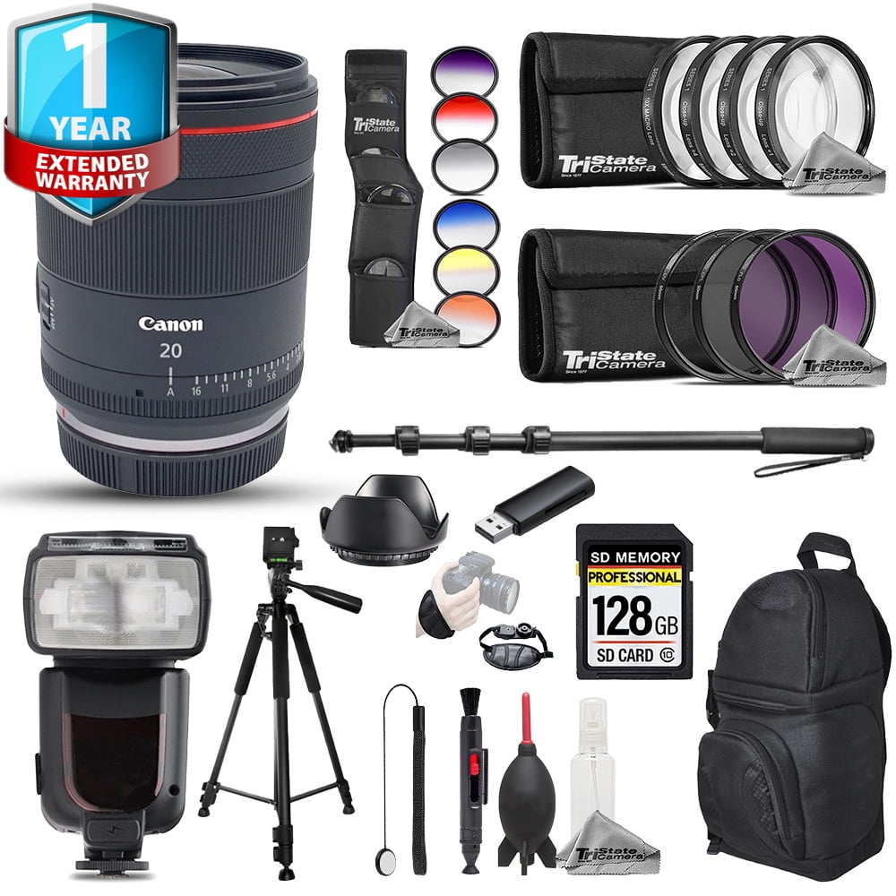 Canon RF 20mm f/1.4 L VCM Lens - 26pc 128GB Ultimate Accessory Kit+1 Yr ...