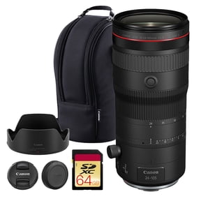 Canon RF 24-105mm f/2.8 L IS USM Z Lens – Fast All-In-One Zoom with Image Stabilization for Weddings, Video & Portrait Photography (6347C002) + 64GB Memory Card