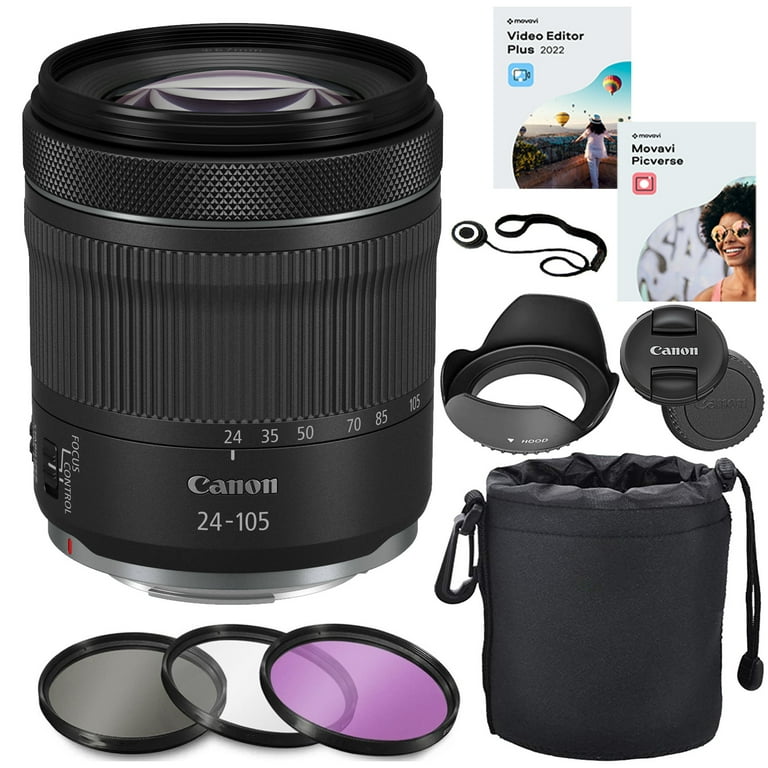 Canon RF 24-105mm Lens Bundle with HD Filter, Cap Protector, Tulip