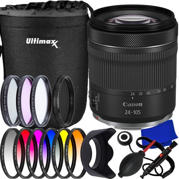 Canon RF 24-105mm f/4-7.1 IS STM Lens International Model 4111C002 - 16PC Accessory Bundle