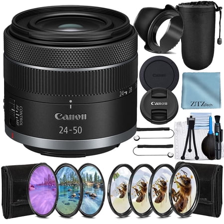 Canon RF 24–50mm f/4.5–6.3 IS STM Lens – Full-Frame RF Mount, Image Stabilization, Compact Zoom for EOS R8 R6 II R50 + Filter Kit + ZeeTech Accessory Bundle