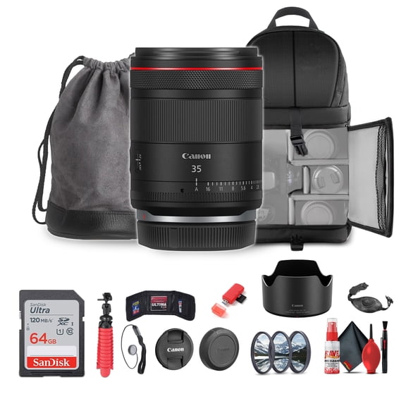 Canon RF 35mm F/1.4 L VCM Lens (Canon RF) (6710C002) + 64GB Memory Card + Filter Ki (International Version)