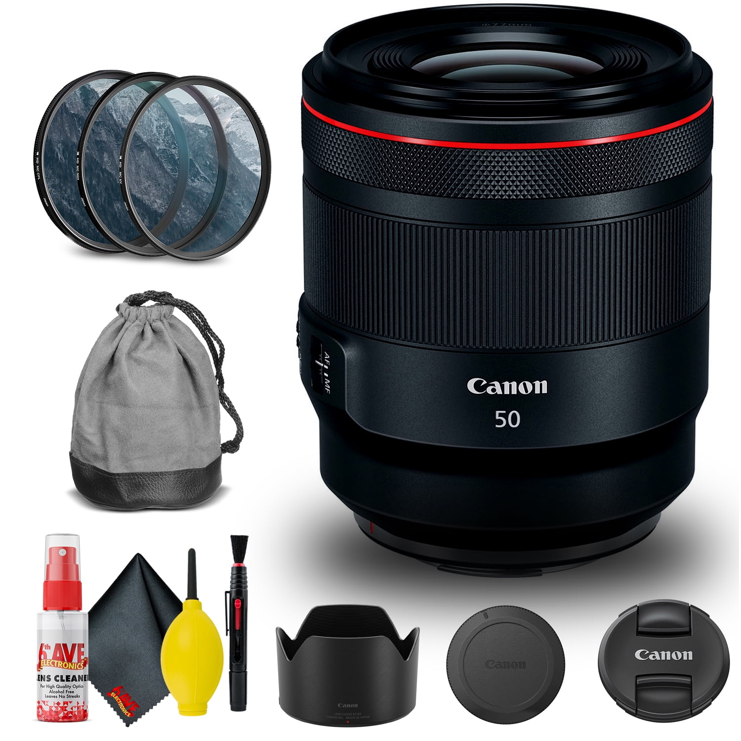 Canon RF 50mm F/1.2L USM Lens (2959C002) + Filter Kit + Cap Keeper + More (International Version)